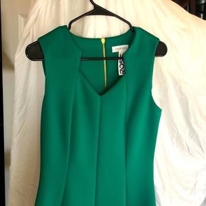 NWT sleeveless Calvin Klein Bright Green size 10 Dress *see pics for snags*